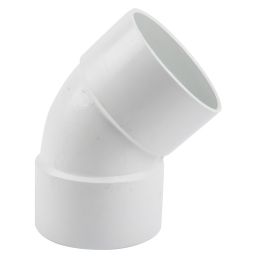 PVC GUTTER ROUND DOWNPIPE BEND 45DEG