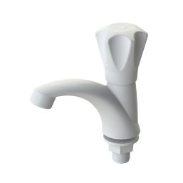 PRO CLOSE PILLAR TAP 15MM WHITE