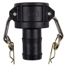 CAMLOCK PP TYPE C FEMALE COUPLER X HOSE TAIL 100MM