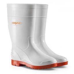 WAYNE GUMBOOT LADIES HALF L WHITE/RED SIZE 3