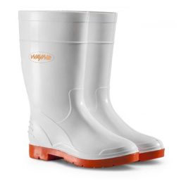 WAYNE GUMBOOT LADIES HALF L WHITE/RED SIZE 4