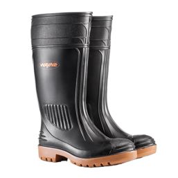 WAYNE GUMBOOT EGOLI STC KNEE L BLK/T SIZE 10