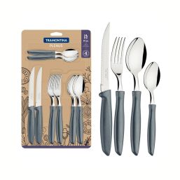 TRAMONTINA CUTLERY SET PLENUS GREY 16PC BP