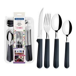 TRAMONTINA CUTLERY TABLEWARE SET 25PC BLACK