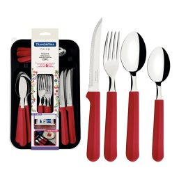 TRAMONTINA CUTLERY TABLEWARE SET 25PC RED