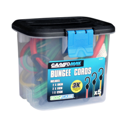 CARGOMAX STRAP BUNGEE SET H/D 5PCE 100KG