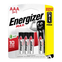 ENERGIZER BATTERY MAX AAA 3 + 1 FREE 4 PACK