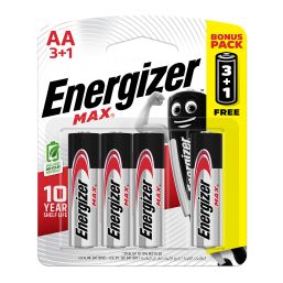 ENERGIZER BATTERY MAX AA 3 + 1 FREE 4 PACK