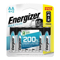 ENERGIZER BATTERY MAX PLUS AA 4 + 2 FREE 6 PACK