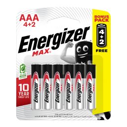 ENERGIZER BATTERY MAX AAA 4 + 2 FREE 6 PACK
