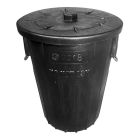 REFUSE BIN WITH LID AND METAL HANDLE 90LT