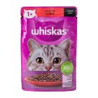 WHISKAS CAT FOOD POUCH BEEF IN GRAVY 85G