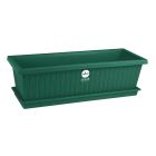 SEBOR WINDOW BOX & SAUCER ST 50CM GREEN