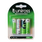 UNIROSS BATTERY RECHARGEABLE AA 1200 MAH 4 PACK