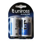 UNIROSS BATTERY ALKALINE D 2 PACK