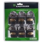 KAUFMANN STEEL LOCK SET 6 PC 50MM