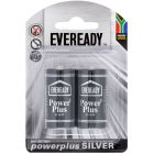 EVEREADY BATTERY POWERPLUS SILVER ZINC C 2 PACK