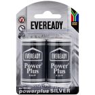 EVEREADY BATTERY POWERPLUS SILVER ZINC D 2 PACK