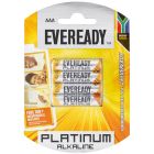 EVEREADY BATTERY PLATINUM ALKALINE AAA 4 PACK