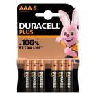 DURACELL BATTERY PLUS ALKALINE AAA 6 PACK