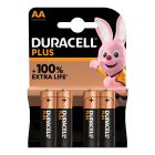 DURACELL BATTERY PLUS ALKALINE AA 4 PACK