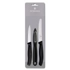 VICTORINOX PARING KNIFE SET ZEST 3PCE BLACK